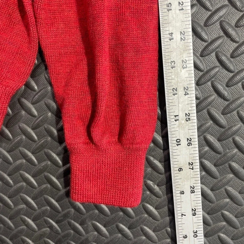 Brooks Brothers 346 Red Quarter Zip Merino Wool‎ Pullover Sweater Men's Size XL